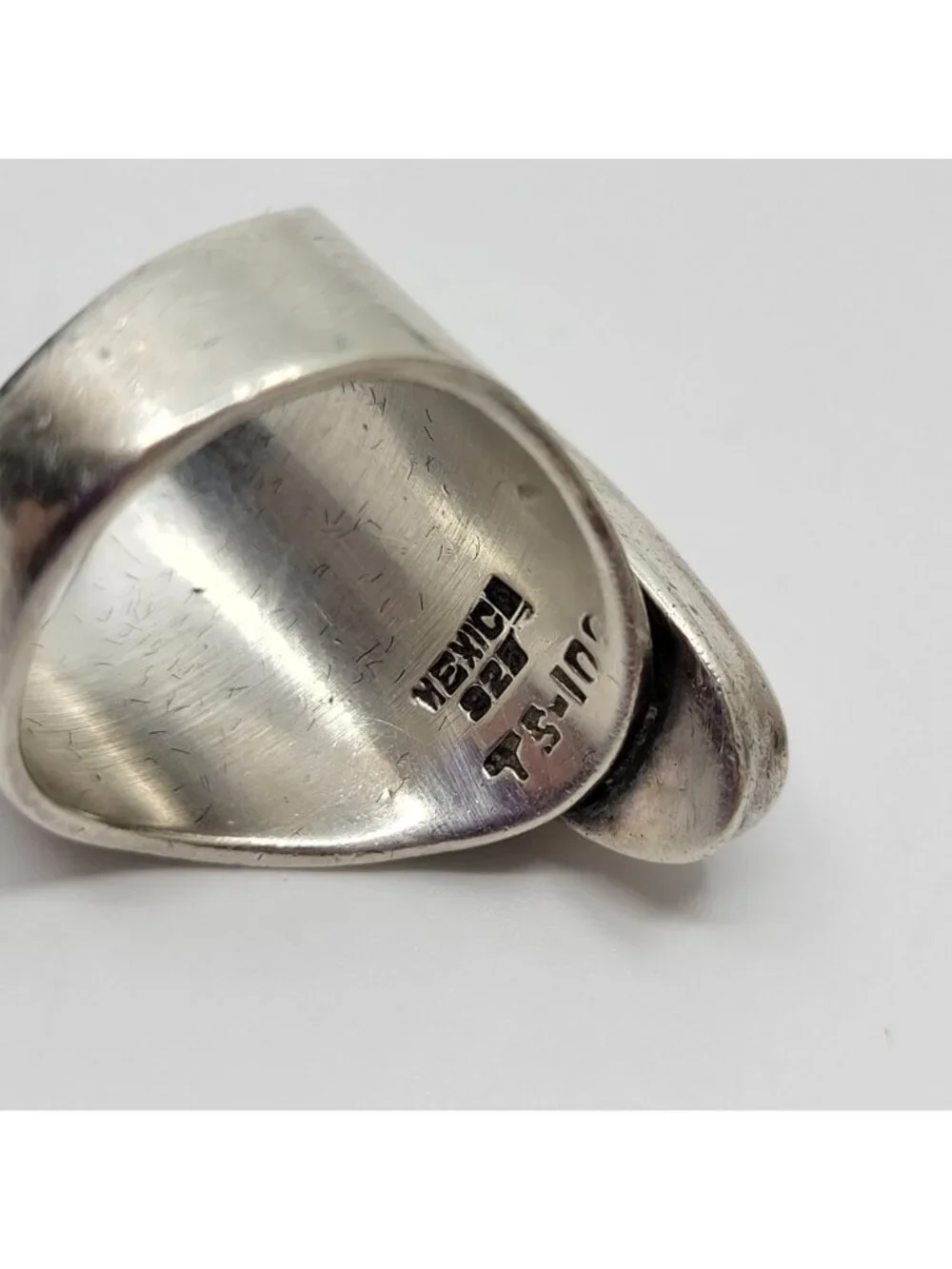 Vintage Sterling Silver Ring black Onyx Stone Marked Taxco Mexico 925 Size 7 JW0